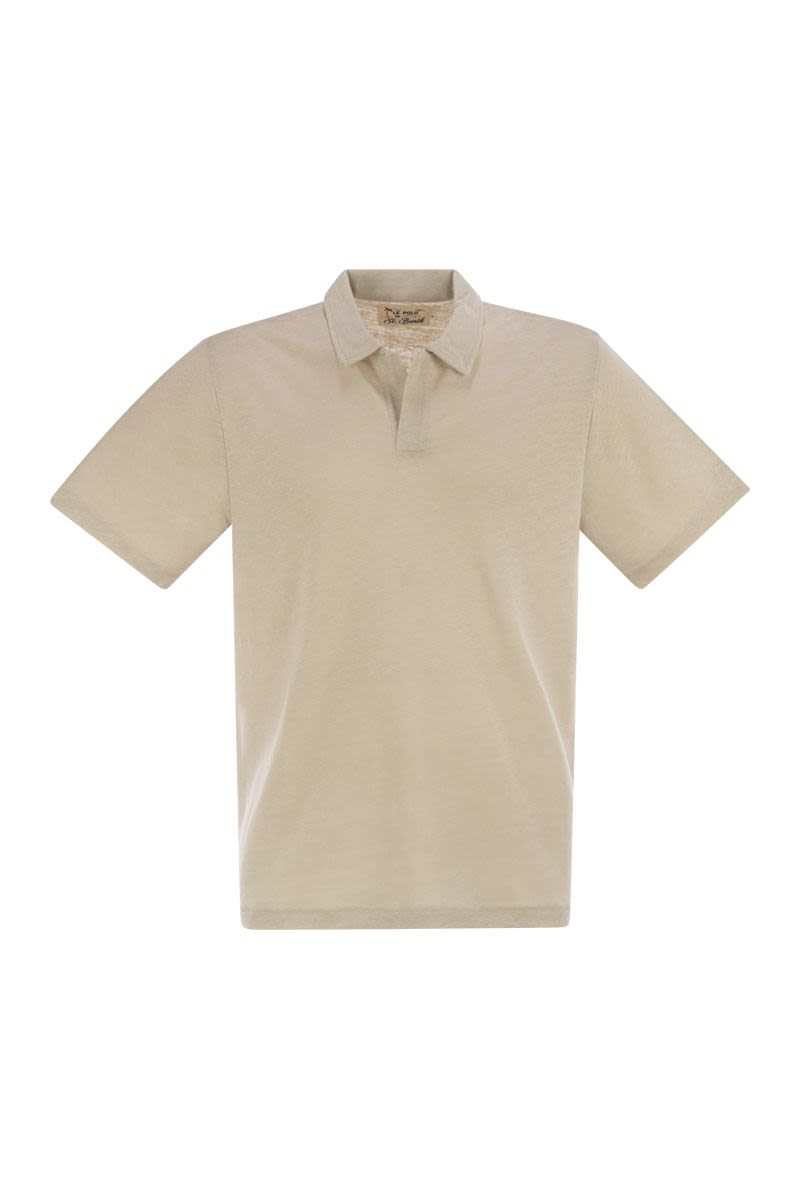 MC2 SAINT BARTH Fraser Men's Linen Polo Shirt - Half Sleeve