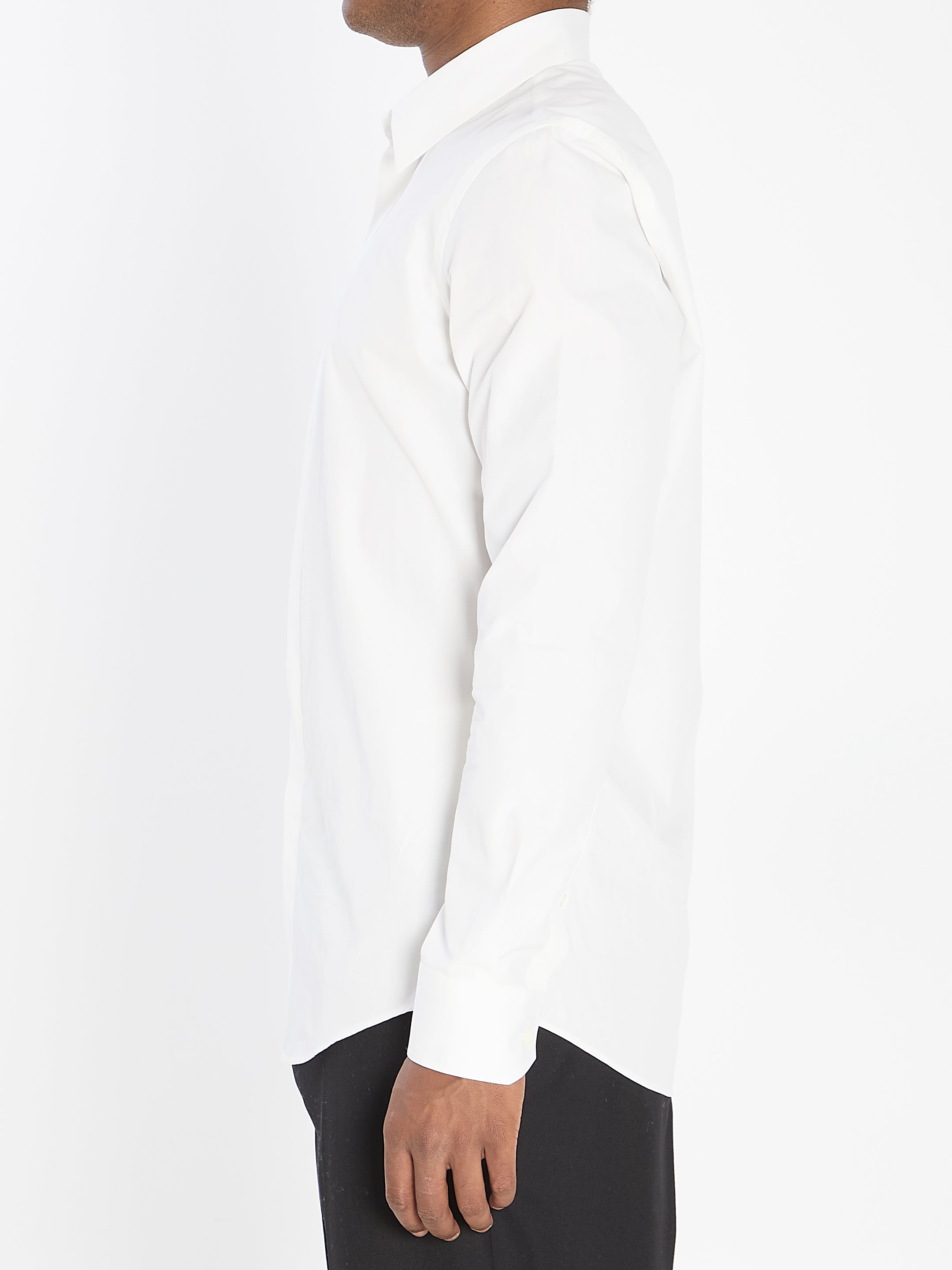 FENDI Cotton Shirt with Semi-Spread Collar - Regular Fit