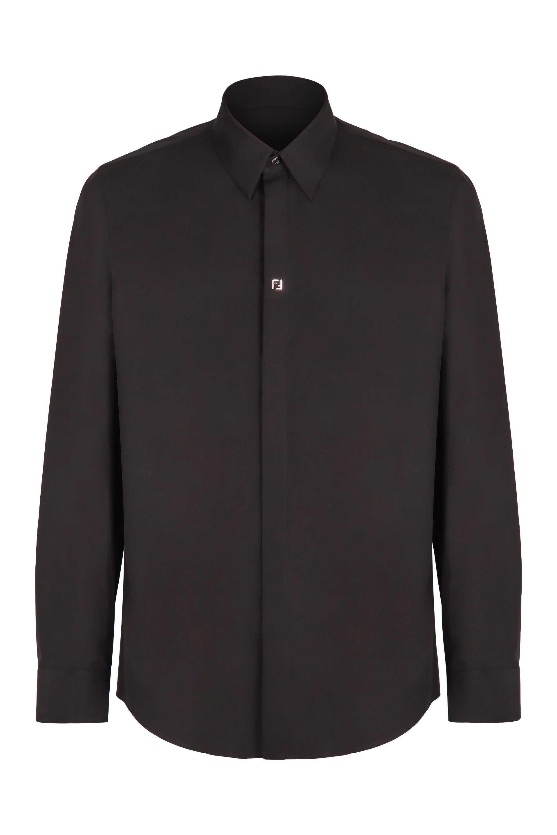 FENDI Men's Cotton Shirt with Rounded Hem