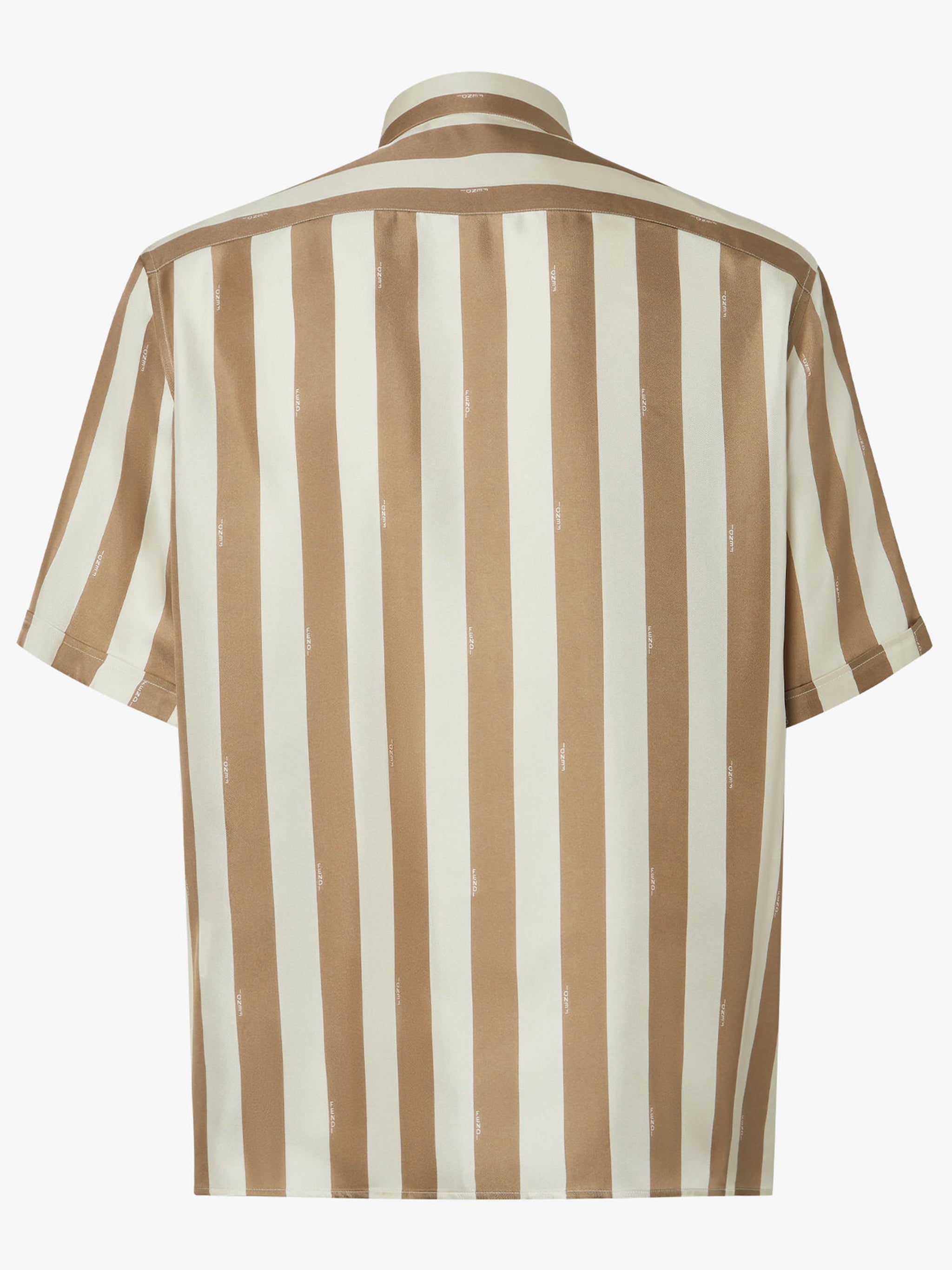 FENDI Silk Pequin Striped Shirt with Half-Italian Collar - Regular Fit