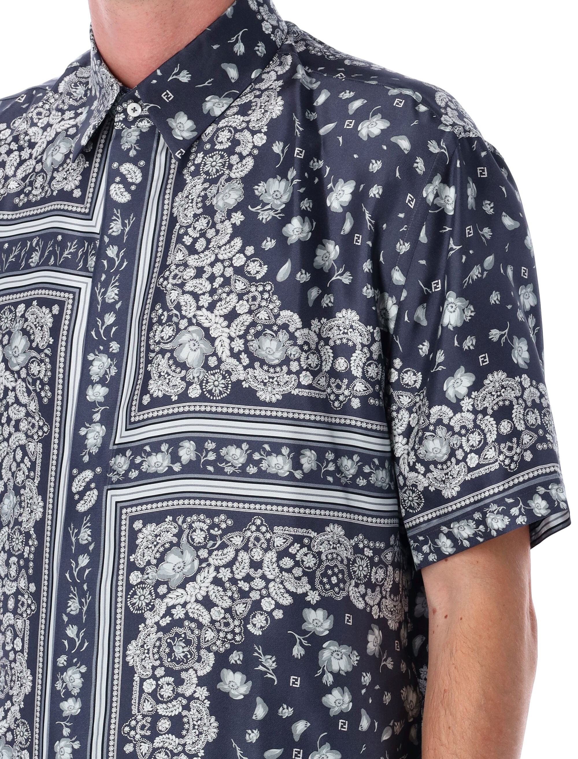 FENDI Silk Shirt with Italian-Style Collar - Size 40