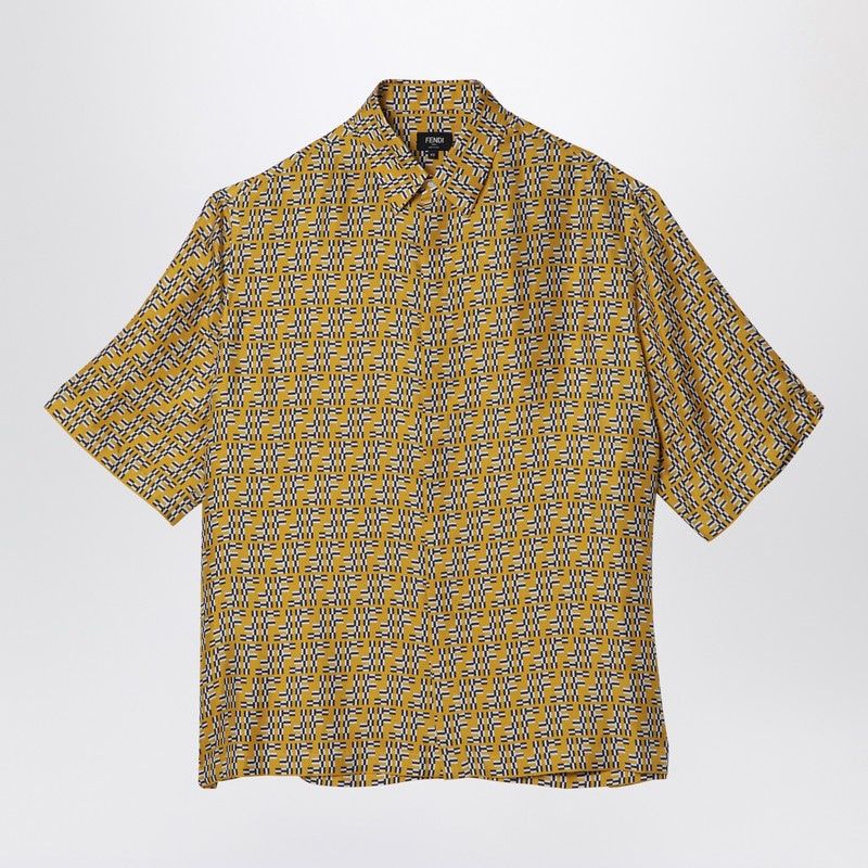 FENDI Silk Shirt with FF Labyrinth Design for Men