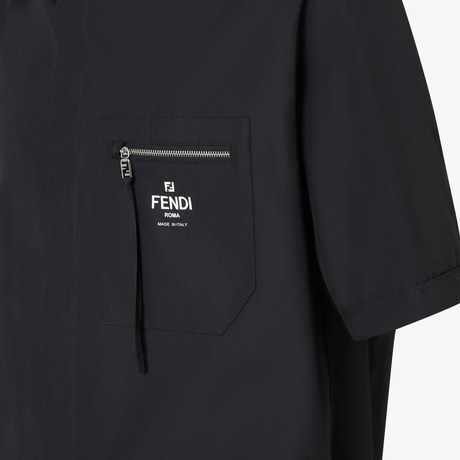 FENDI Short Sleeve Cotton Shirt with Front Pocket