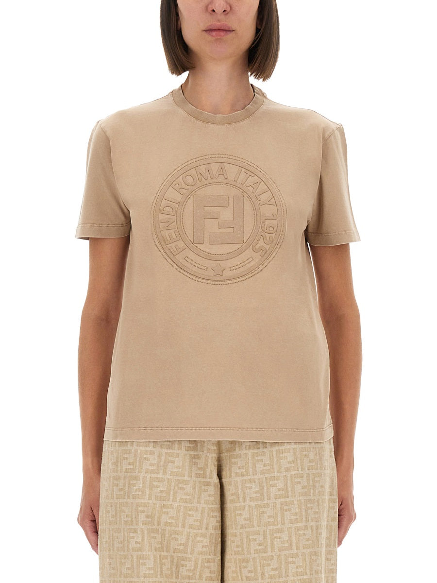 FENDI Logo T-Shirt for Women - Size S