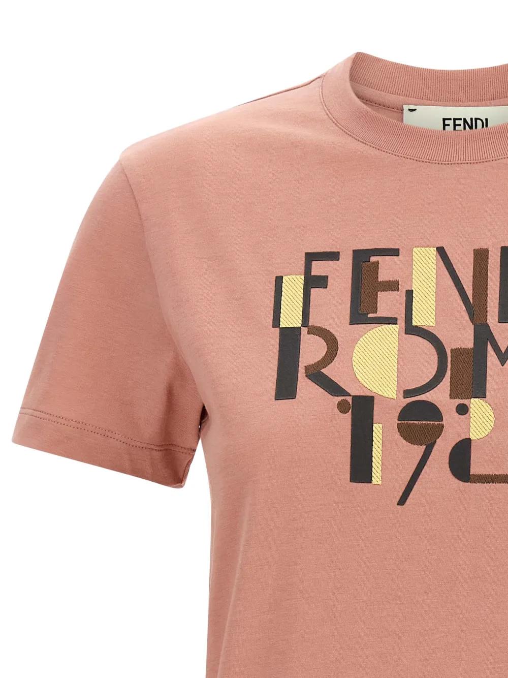 FENDI Classic Crew Neck T-Shirt with Vintage Print