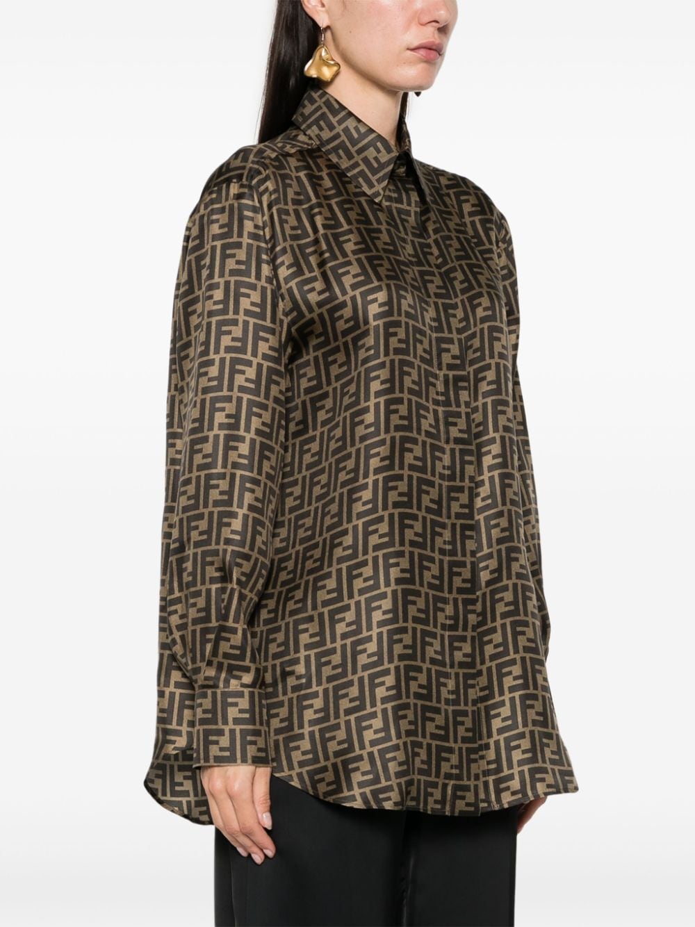 FENDI Silk Button-Up Shirt for Women