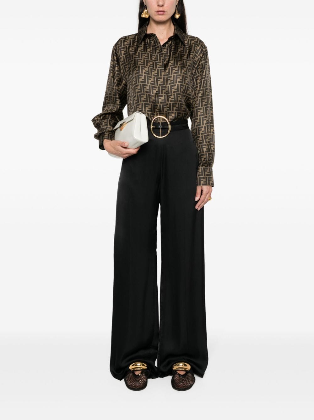 FENDI Silk Button-Up Shirt for Women