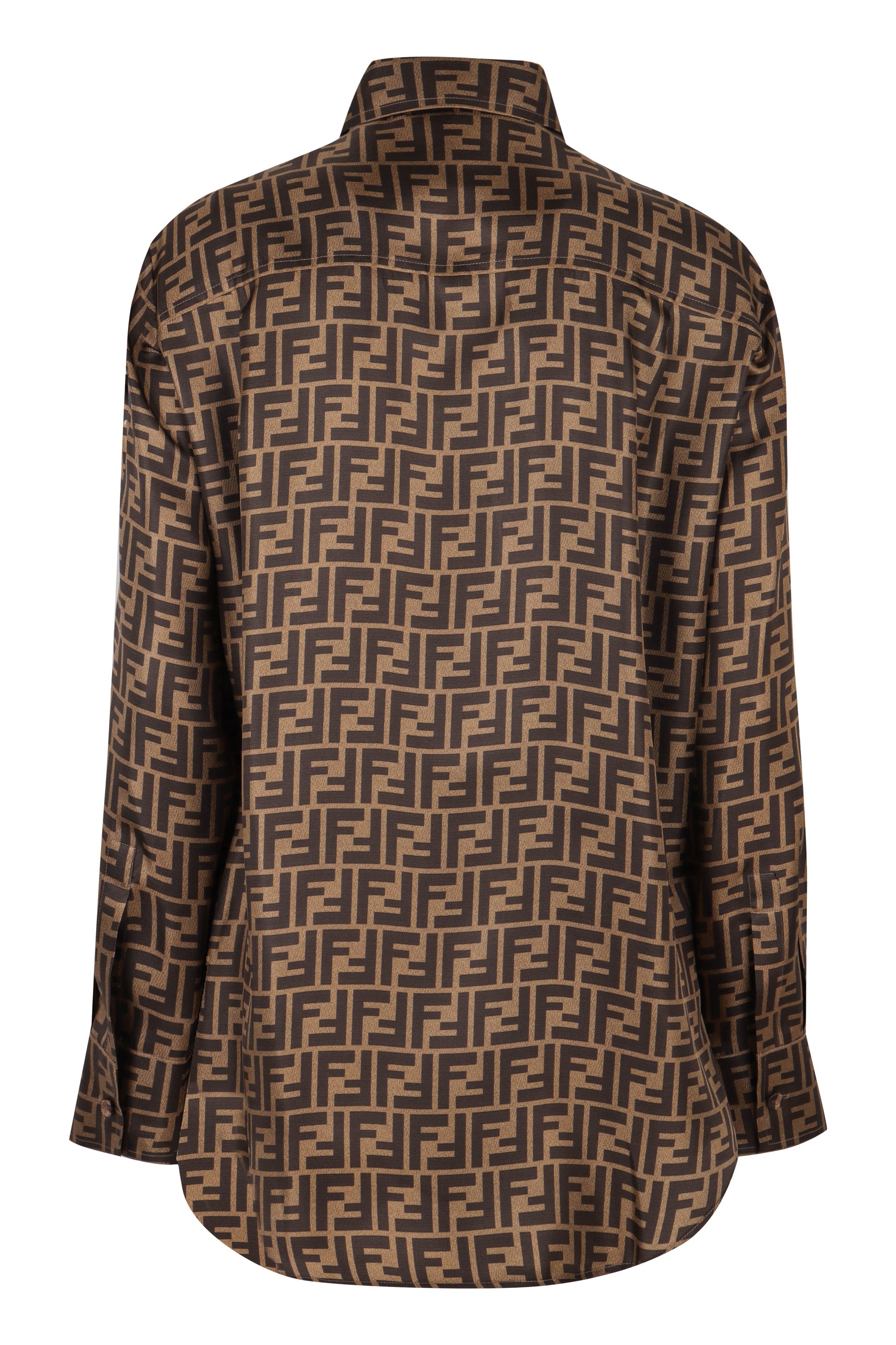 FENDI FF Logo Print Silk Shirt - Women’s SS25