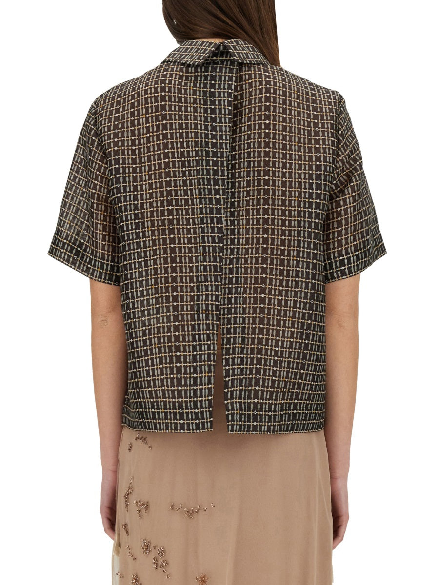 FENDI Silk Blend Net Shirt - Size 40