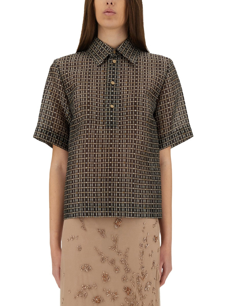 FENDI Silk Blend Net Shirt - Size 40