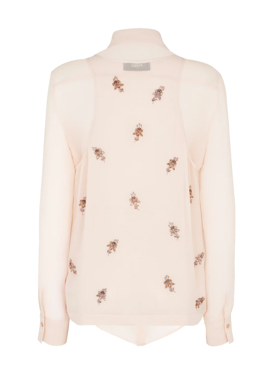 FENDI Elegant Mini Blouse with Silk Georgette Top
