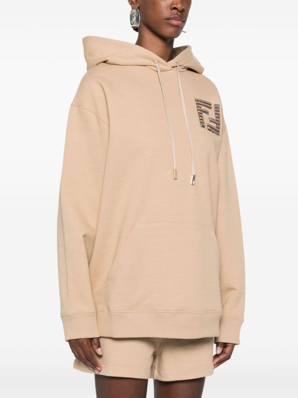 FENDI Sequinned FF Logo Hoodie