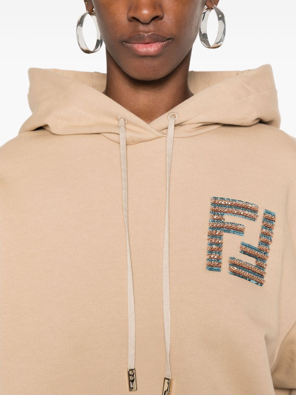 FENDI Sequinned FF Logo Hoodie