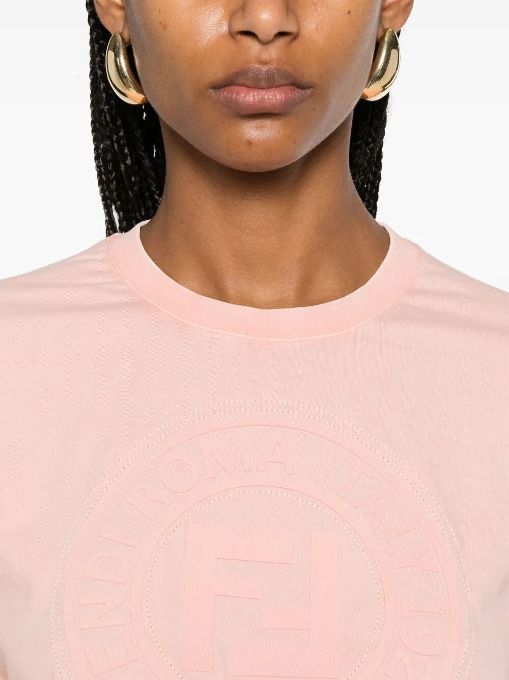 FENDI Women's Crop Logo Tee
