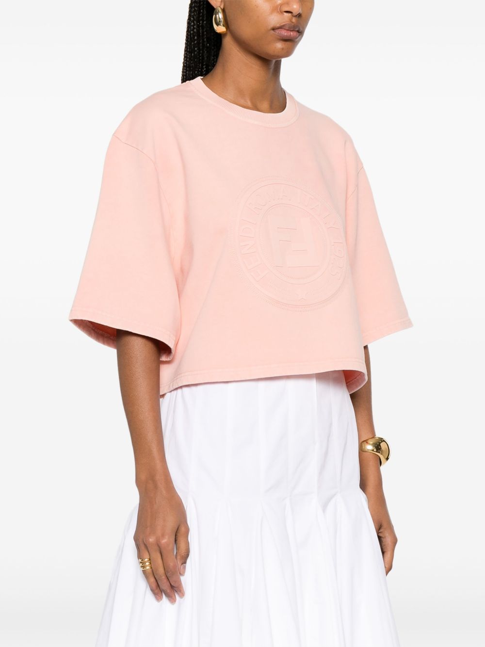 FENDI Logo Cotton T-Shirt