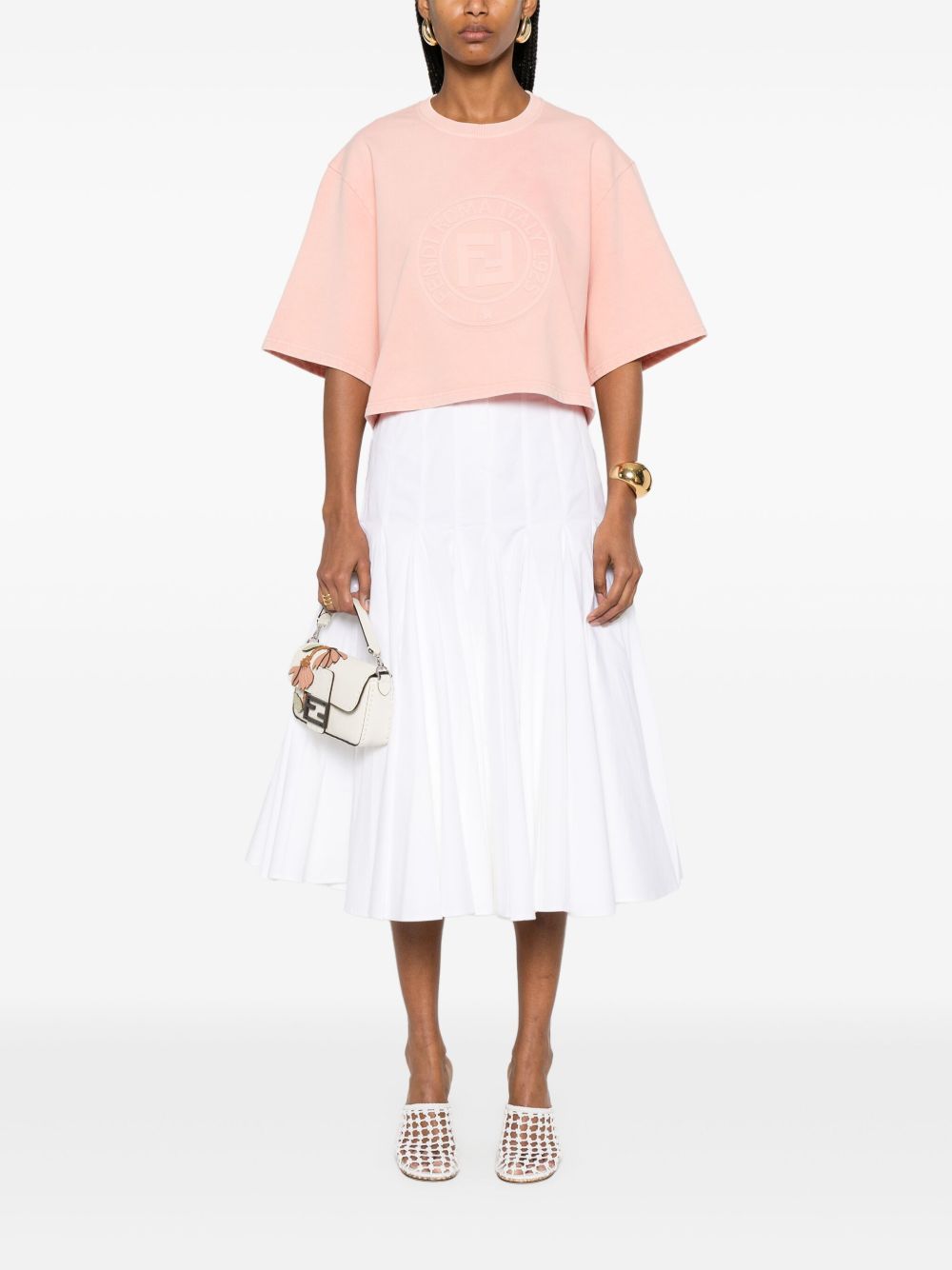 FENDI Logo Cotton T-Shirt