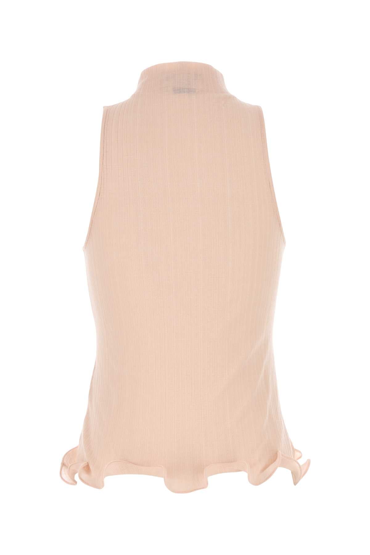 FENDI Mock Neck Sleeveless Top with Flared Hem