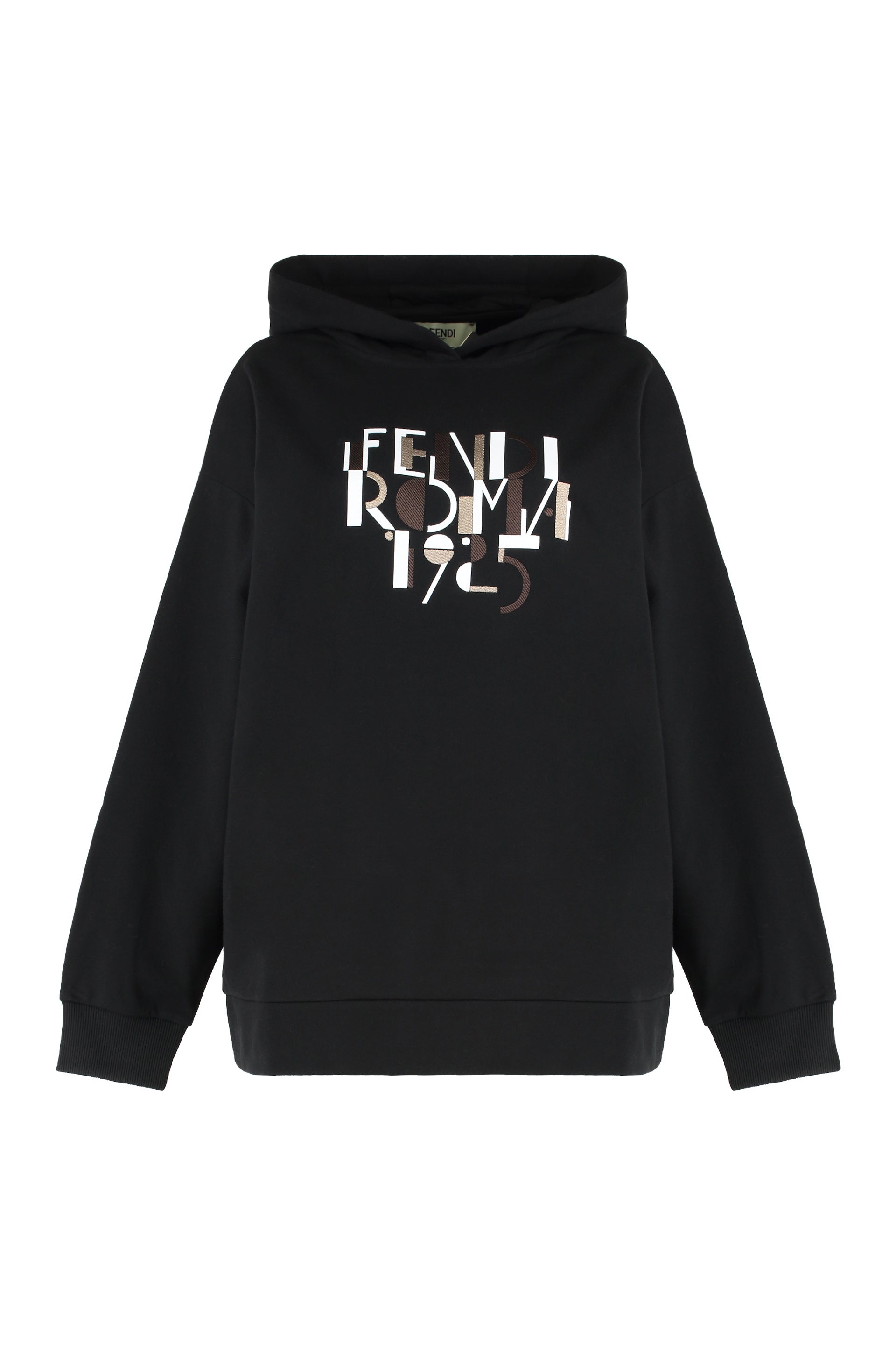 FENDI Classic Logo-Print Cotton Hoodie for Women - FW25