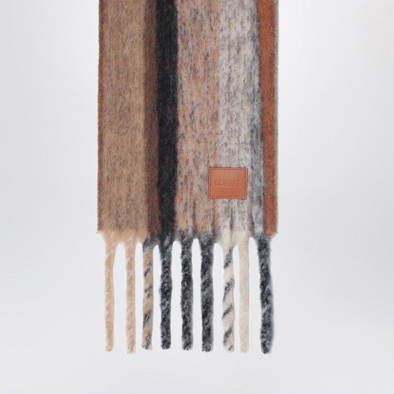LOEWE Striped Wool and Alpaca Blend Scarf