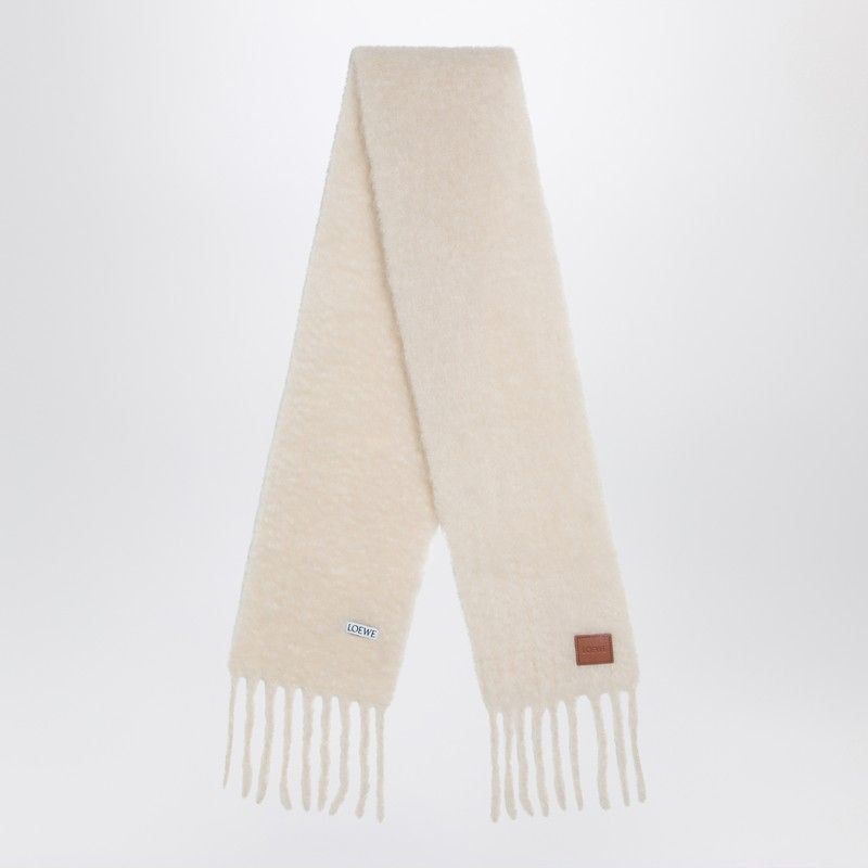 LOEWE Wool and Mohair Scarf with Decorative Fringes
