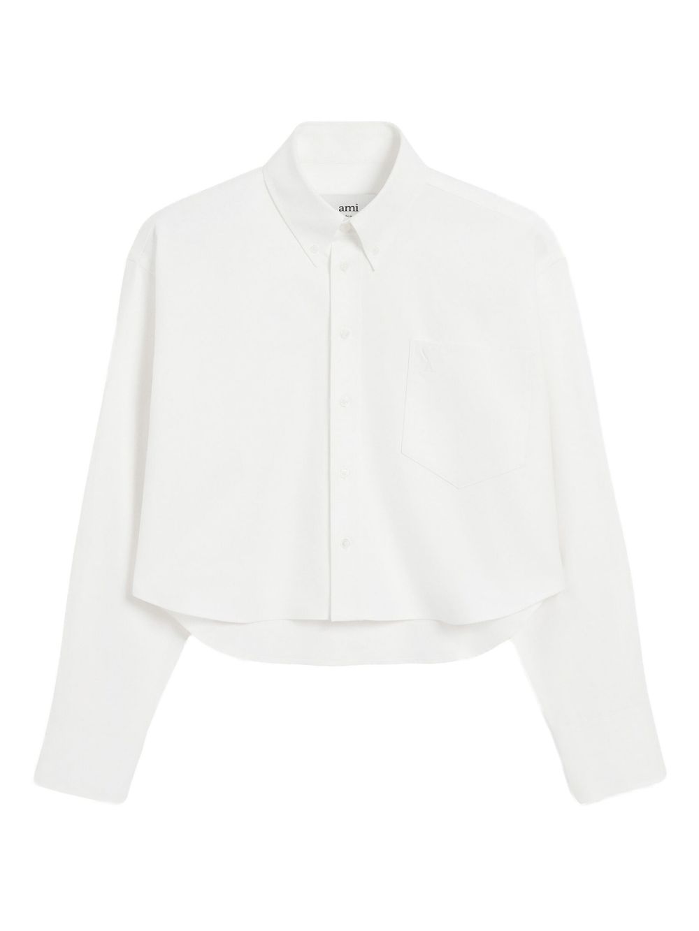 AMI PARIS Oversized Cropped Button-Down Shirt