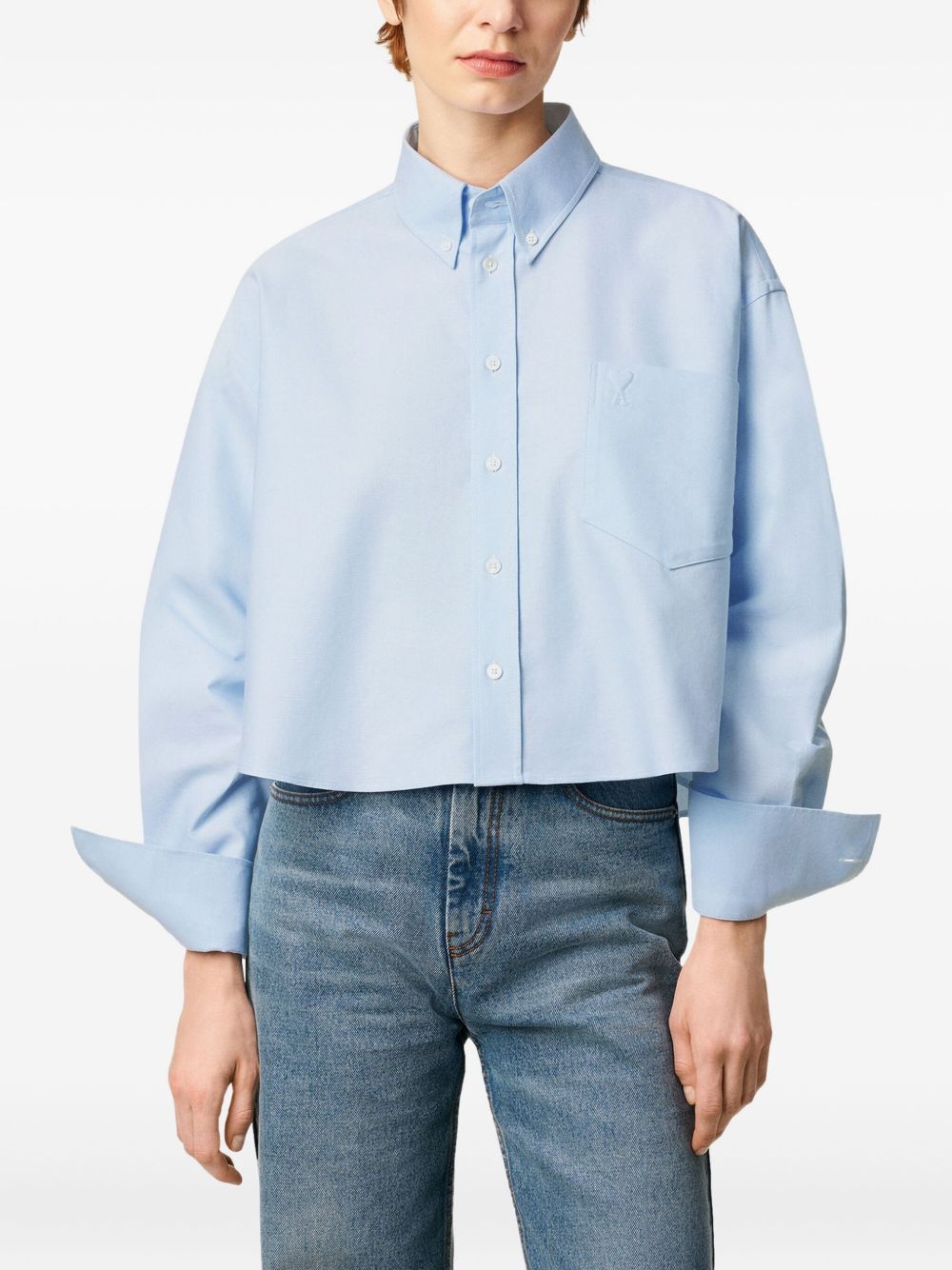 AMI PARIS Cotton Cropped Shirt for Women