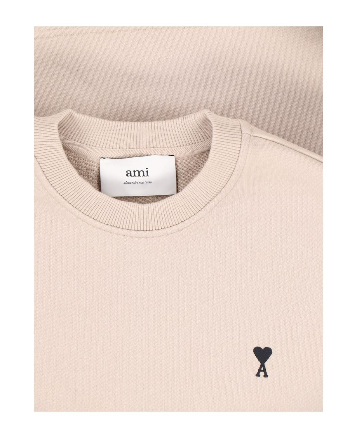 AMI PARIS Contrast Heart Crewneck Sweatshirt for Women