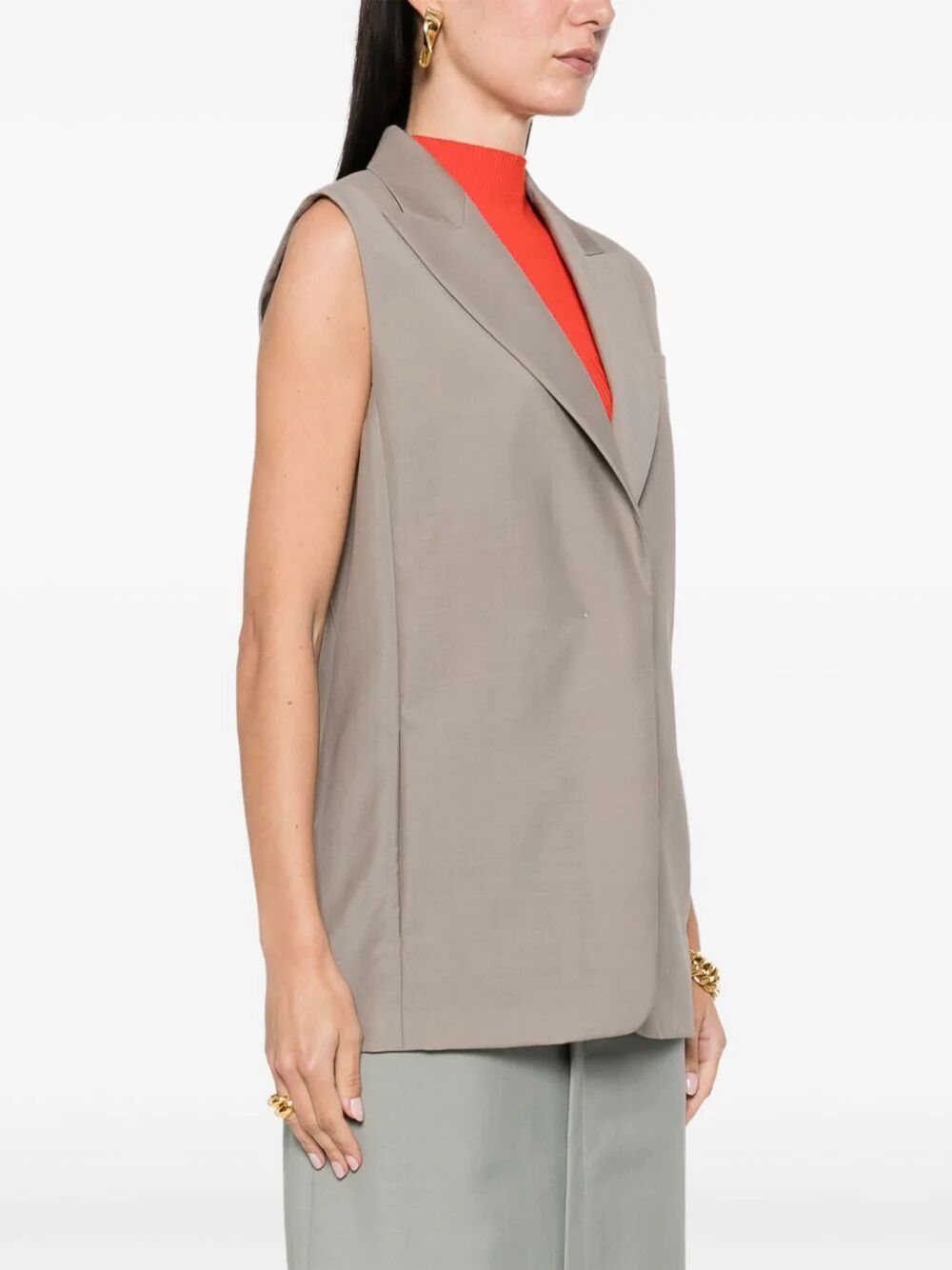 FENDI Embroidered Logo Mohair Wool Waistcoat