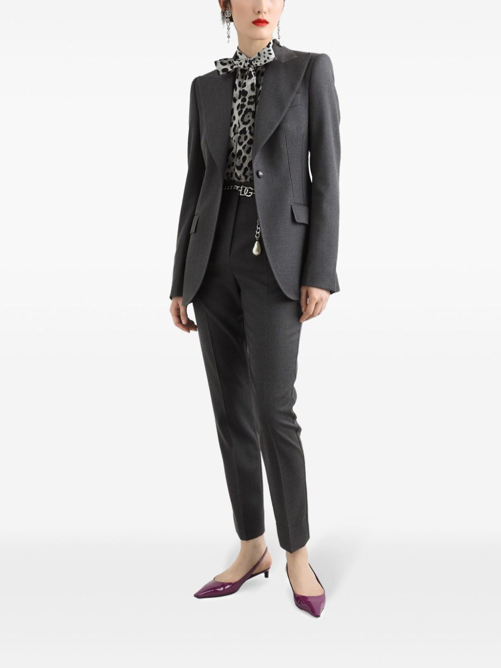 DOLCE & GABBANA Pressed Crease Straight Leg Trousers for Women