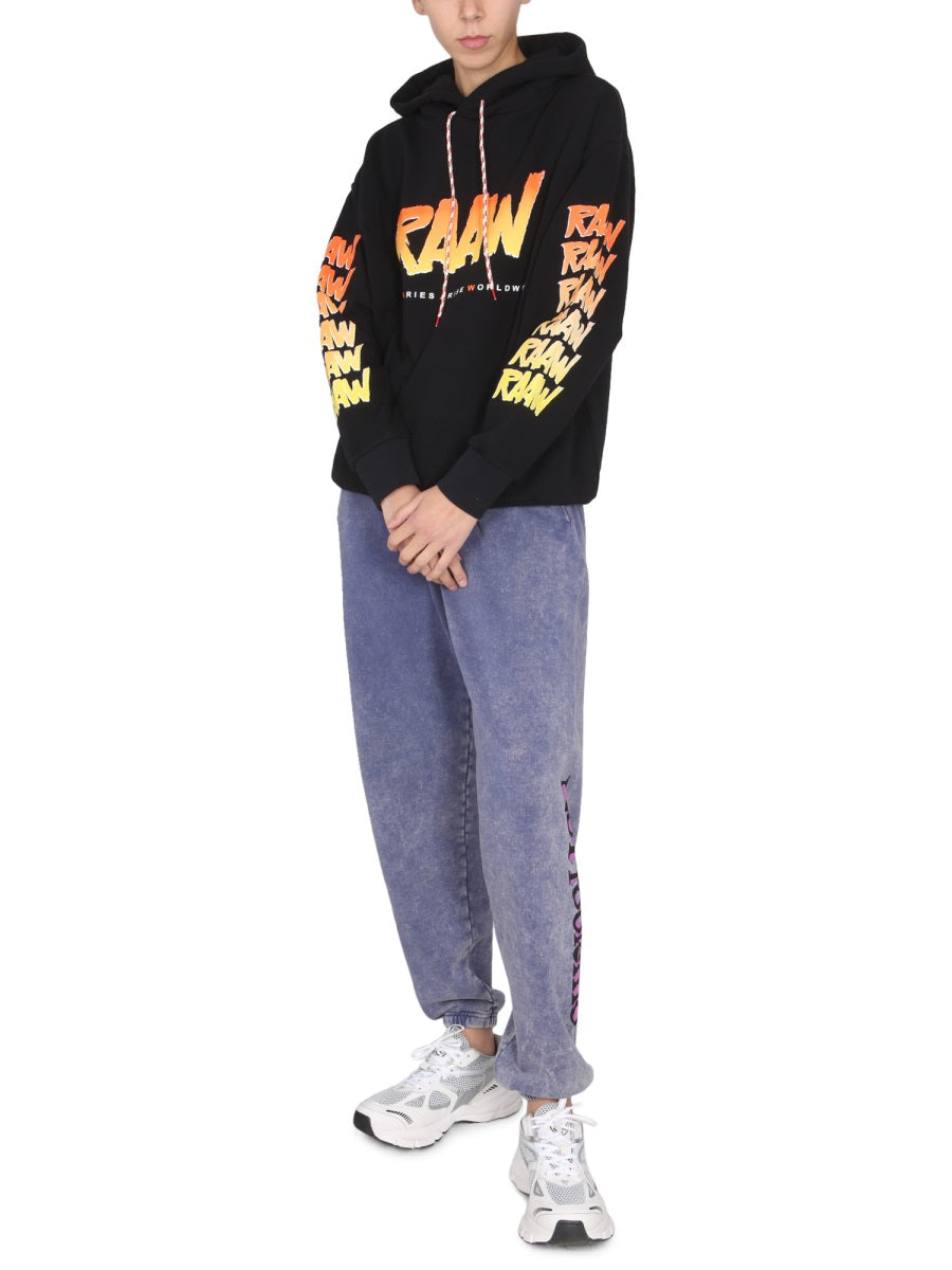 ARIES Unisex Logo Print Sweatshirt with Drawstring Neckline