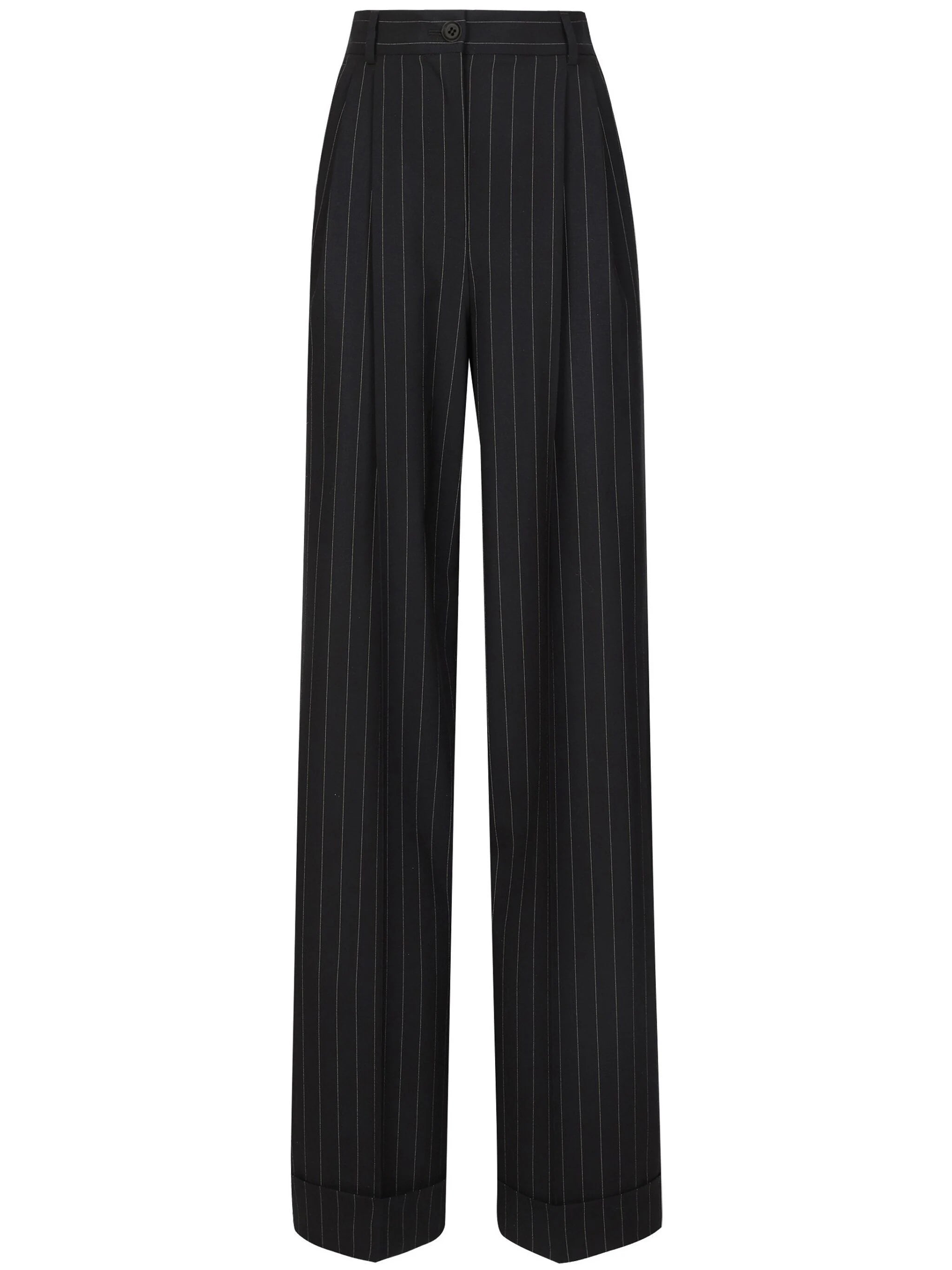 DOLCE & GABBANA Pinstriped Wool Trousers for Women
