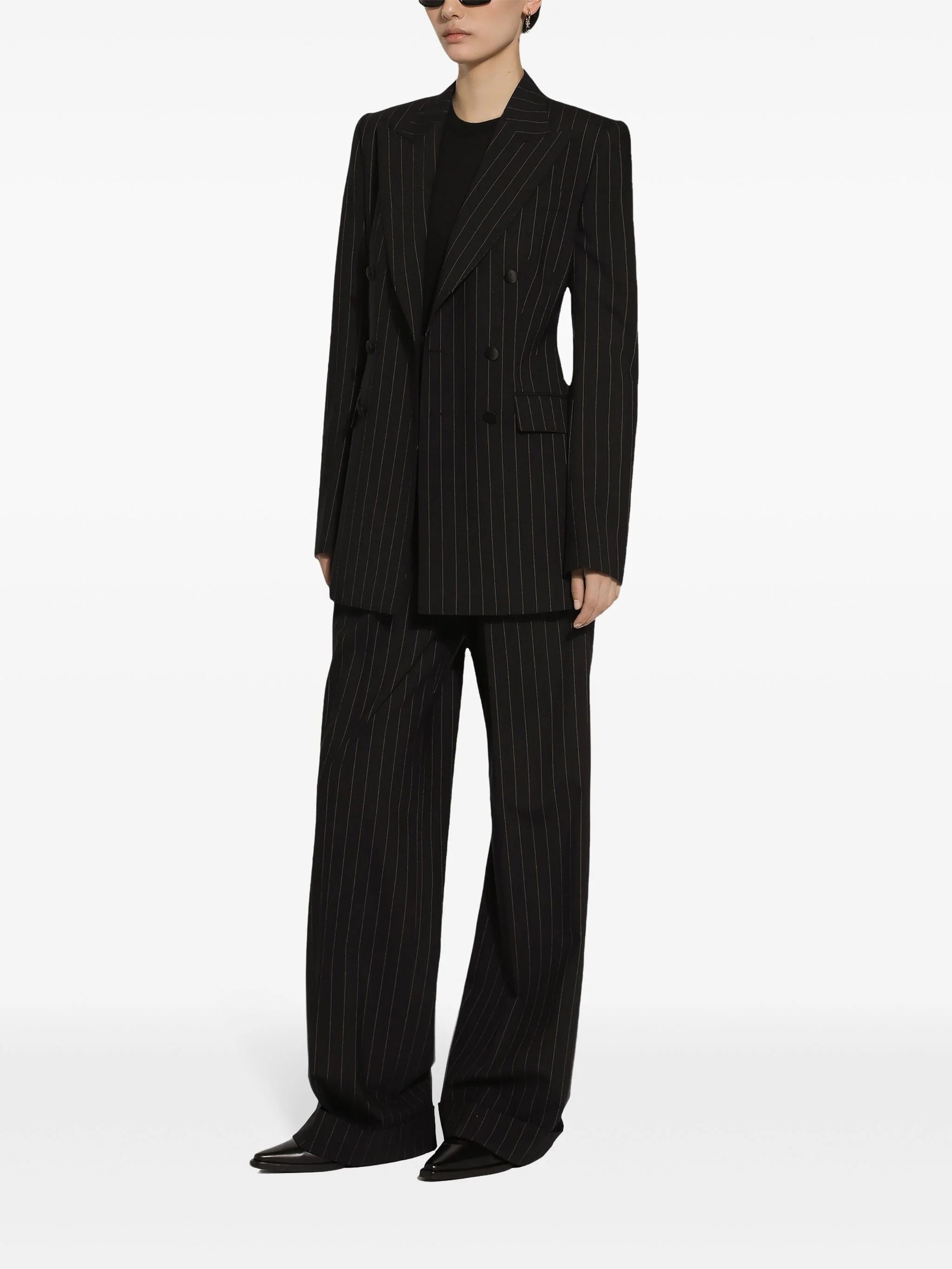 DOLCE & GABBANA Pinstriped Wool Trousers for Women