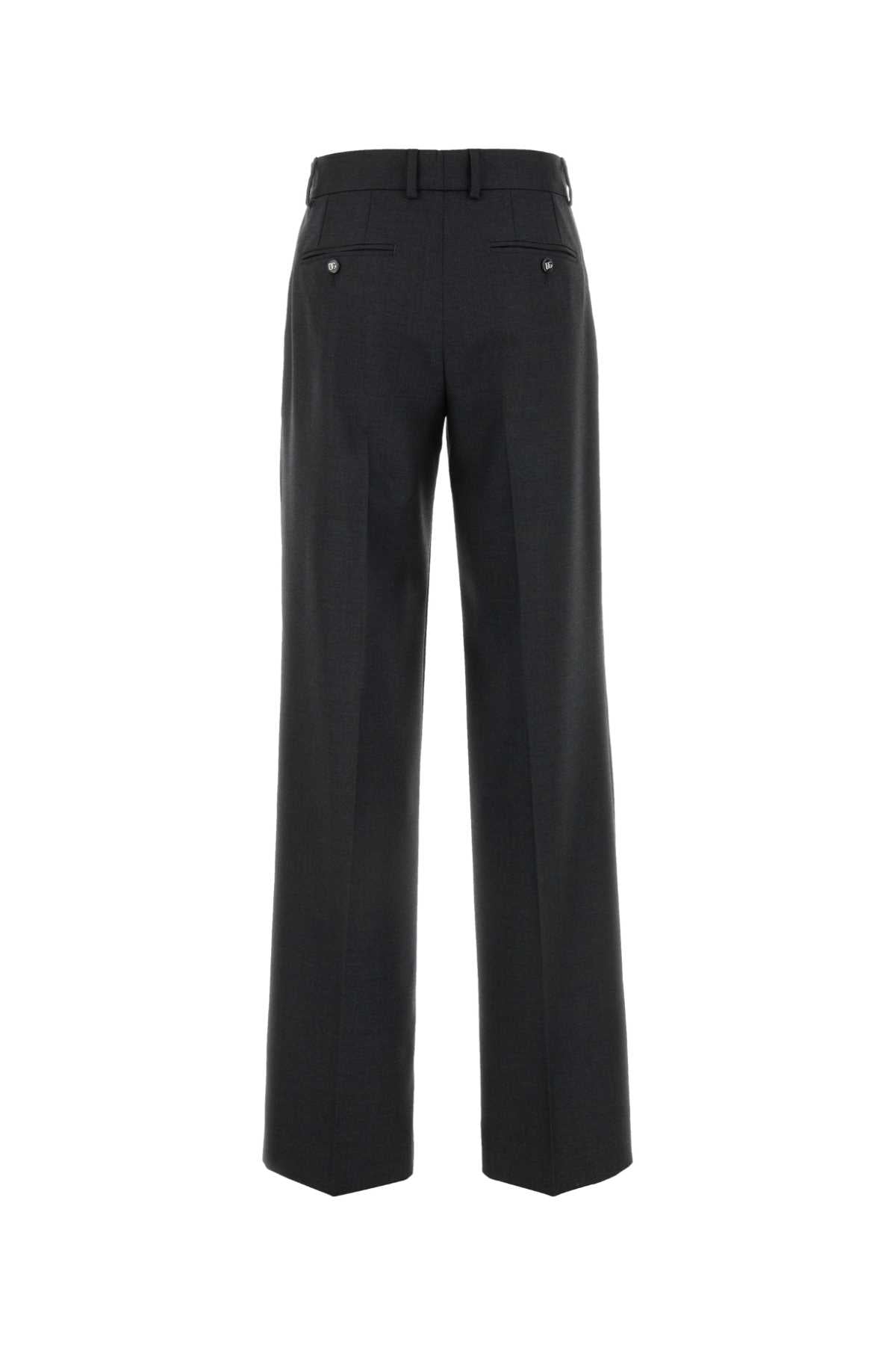DOLCE & GABBANA Graphite Wool Pants for Women - SS25 Collection