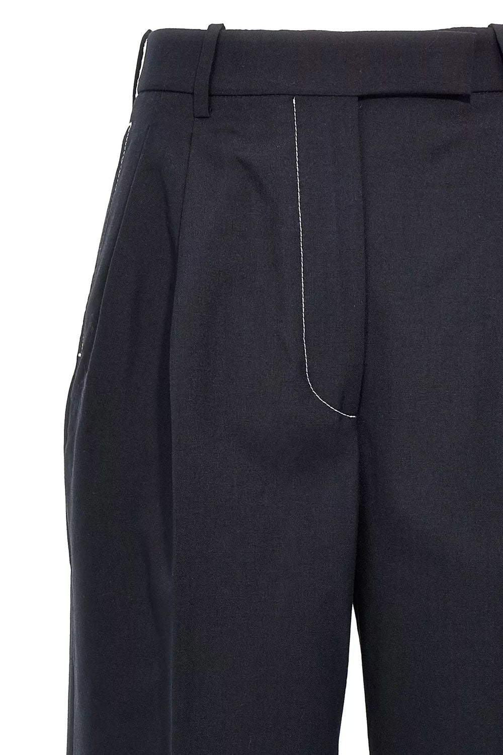 THOM BROWNE High Waisted Double Pleat Trousers for Women