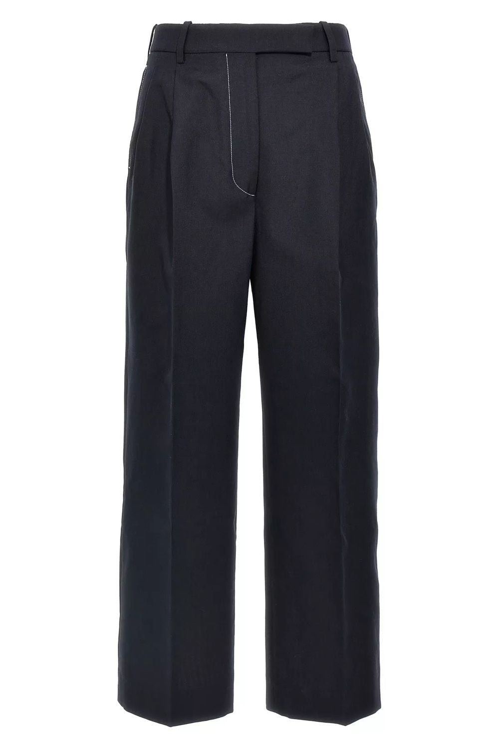 THOM BROWNE High Waisted Double Pleat Trousers for Women