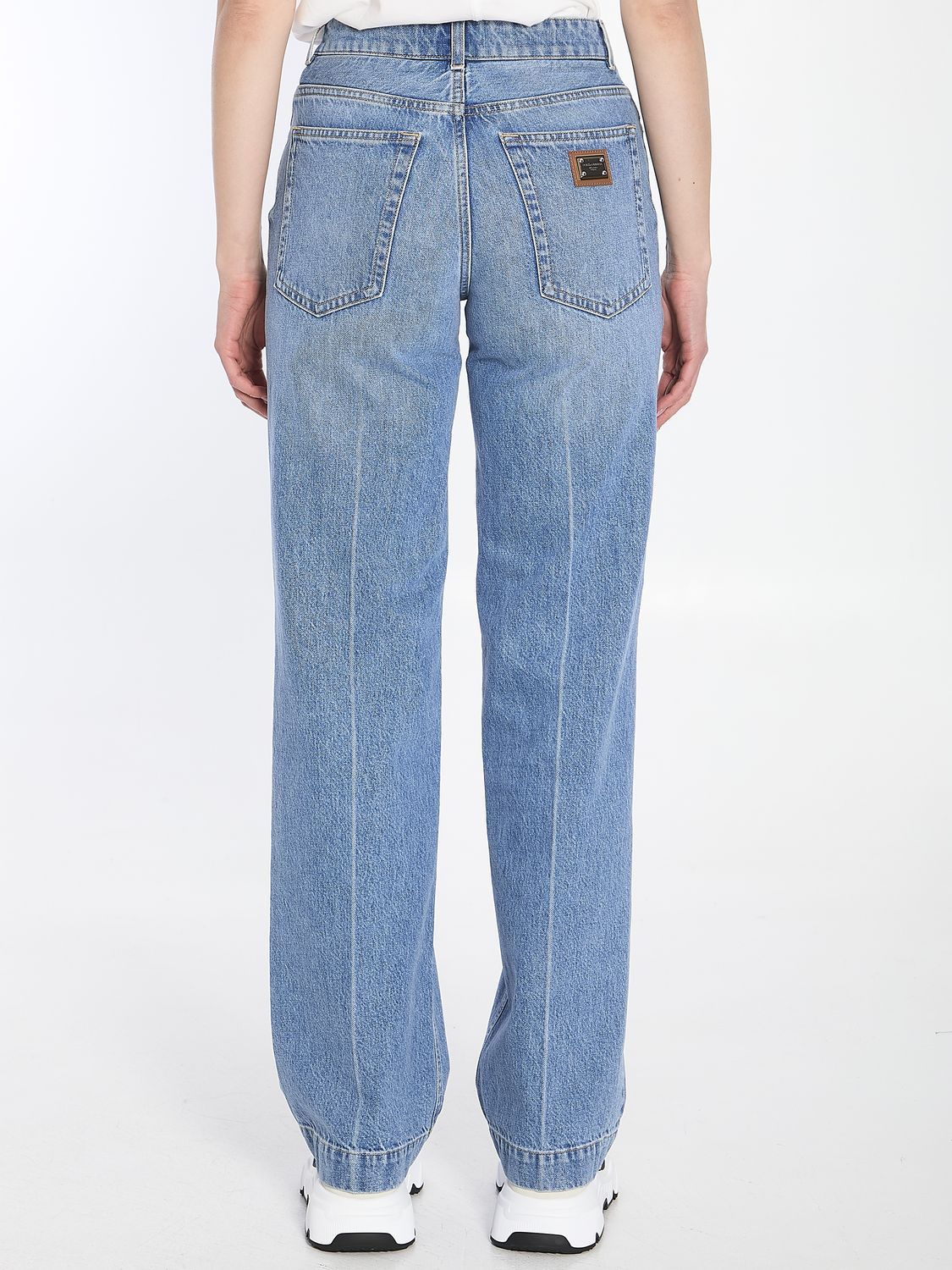 DOLCE & GABBANA Denim Jean Pants with Metallic Label