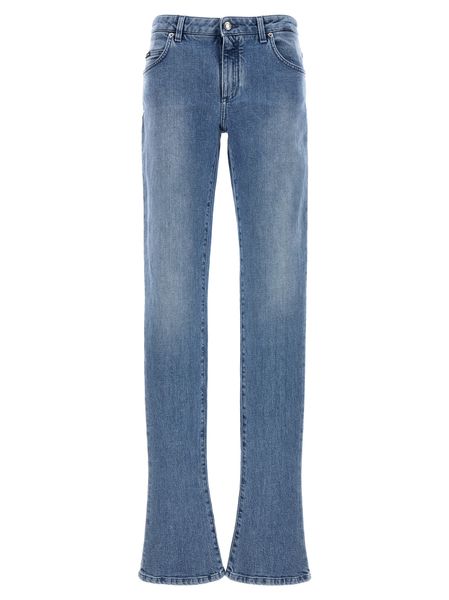 DOLCE & GABBANA 5-Pocket Women's Jeans with Engraved Metal Accents