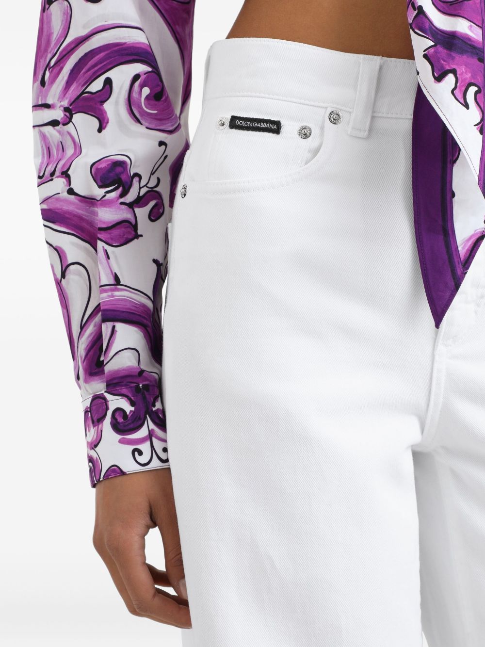 DOLCE & GABBANA Cotton Trousers for Women - FW25 Collection