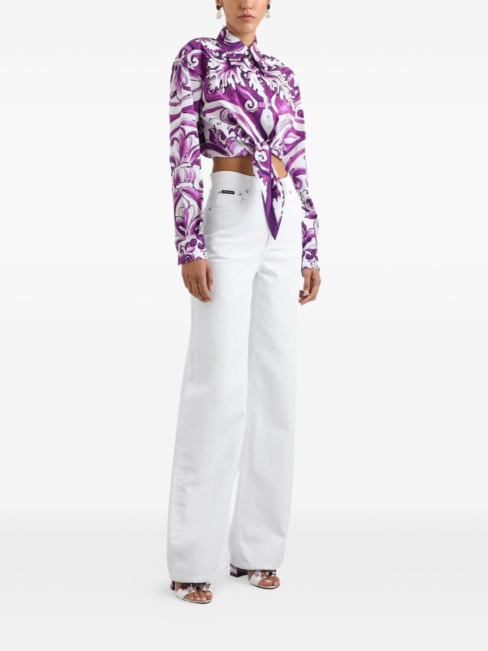 DOLCE & GABBANA Cotton Trousers for Women - FW25 Collection