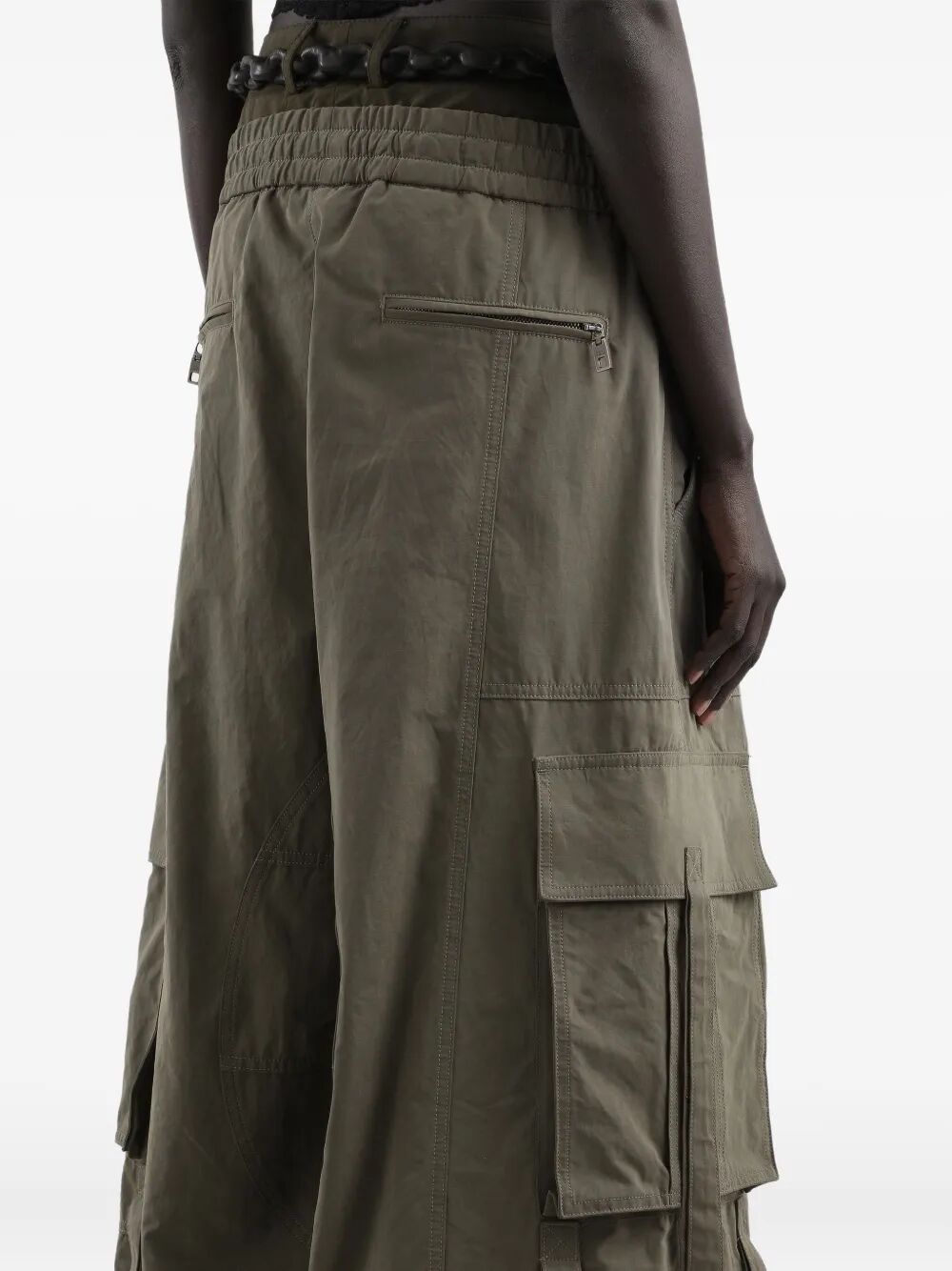 DOLCE & GABBANA Waxed Faille Cargo Trousers - Low Waist