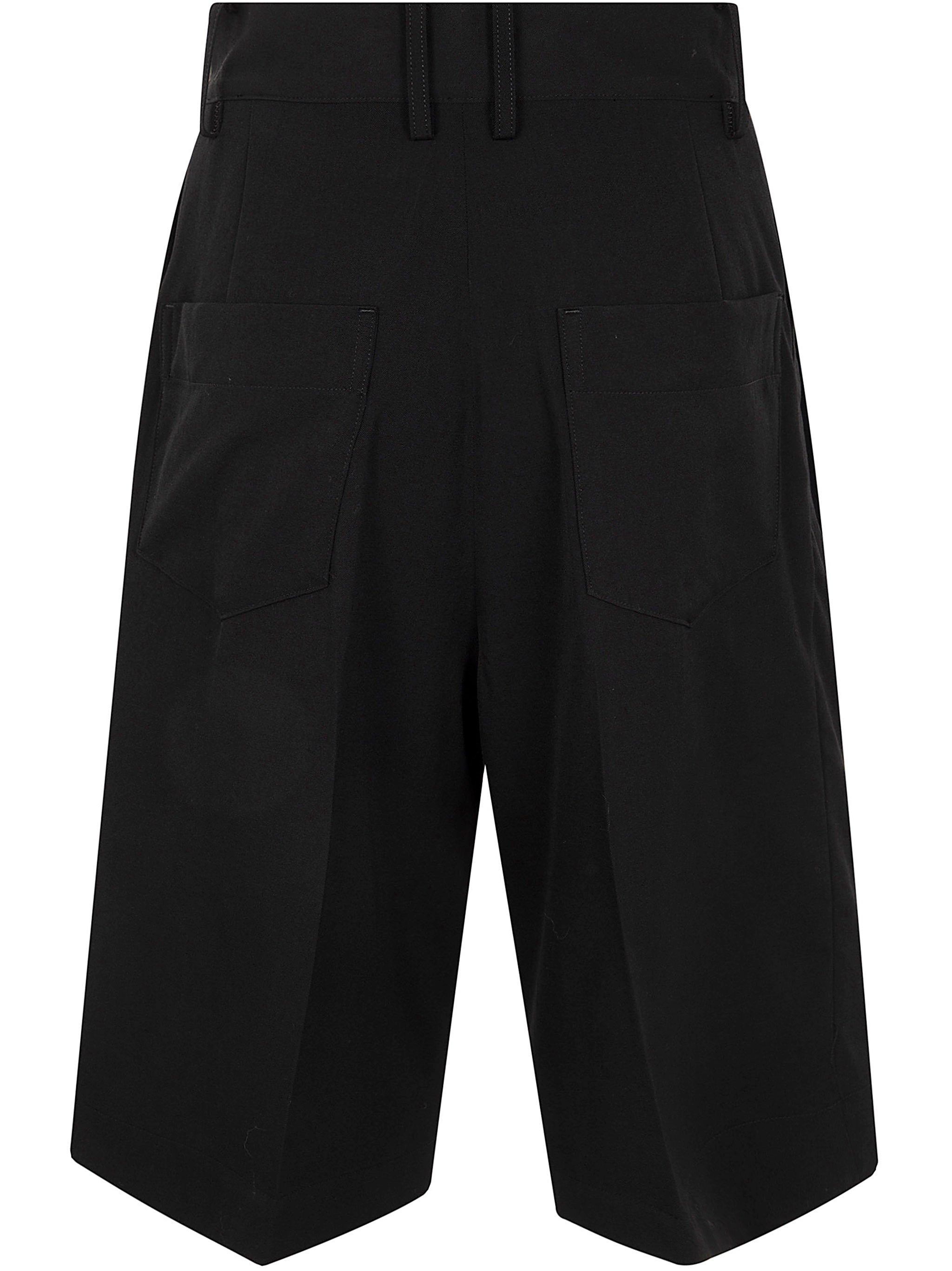YOHJI YAMAMOTO Wool R-4Tuck Mini Short Pants