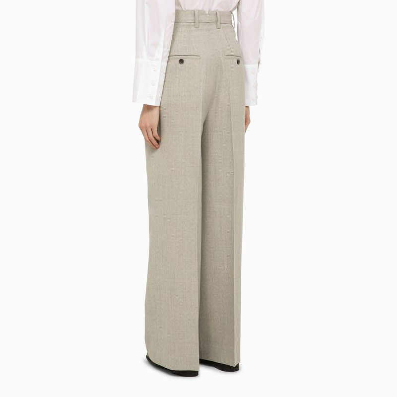 AMI PARIS Light Heather Grey Women's Trousers