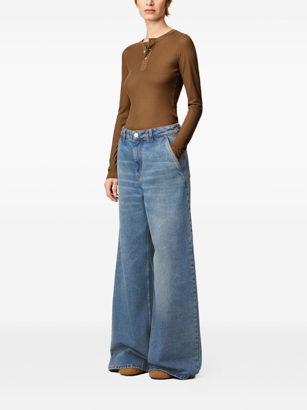 AMI PARIS Wide-Leg Denim Jeans