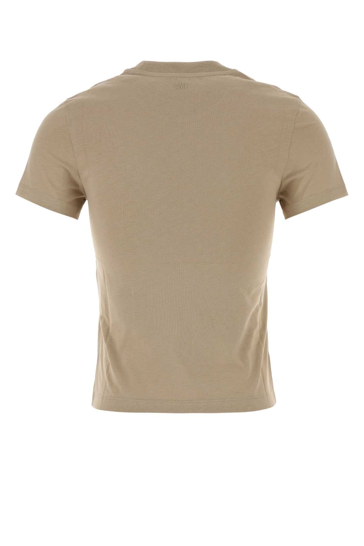 AMI PARIS Mini Contrast Heart Crop T-Shirt