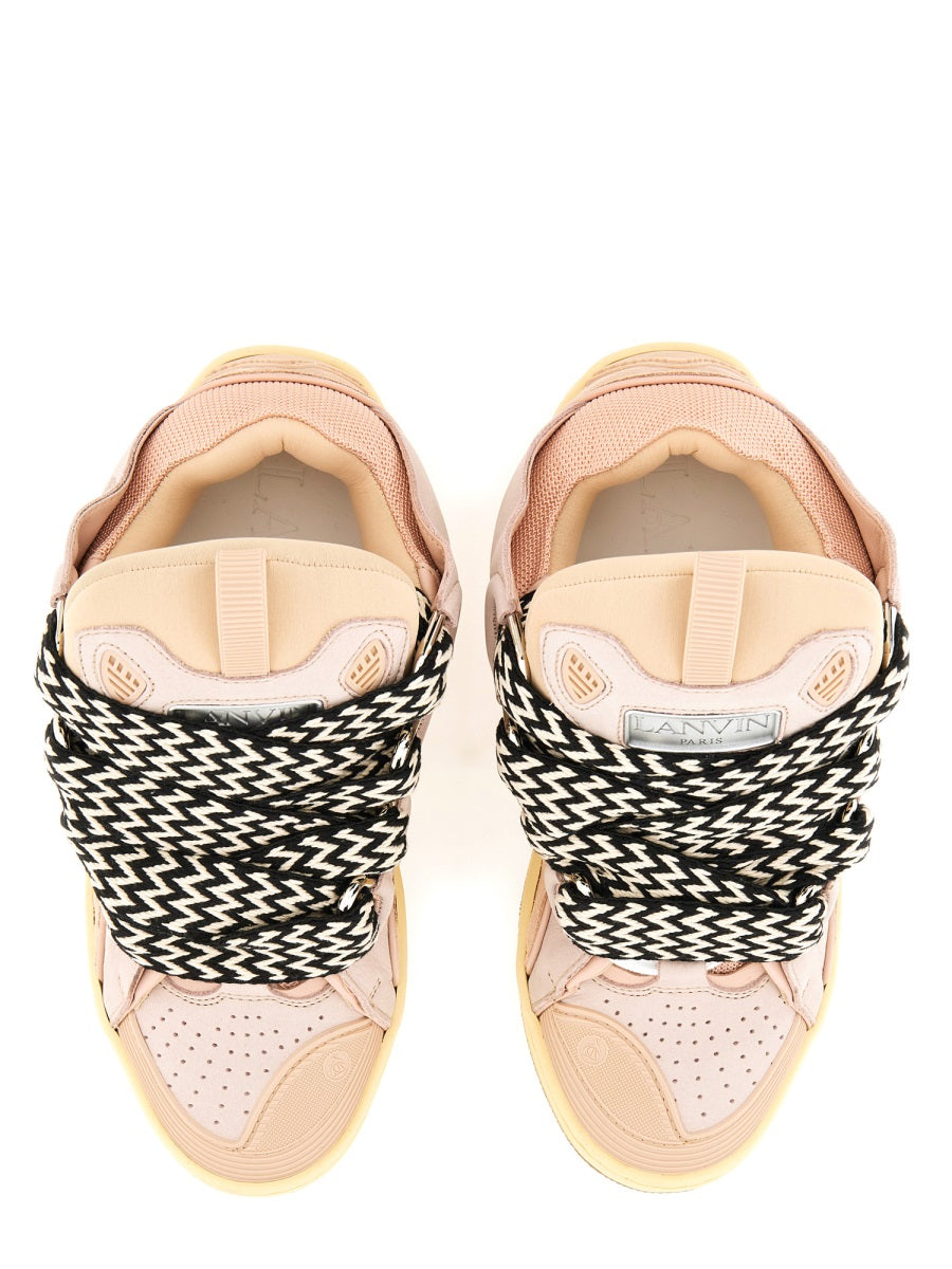 LANVIN Suede Leather Curb Sneakers