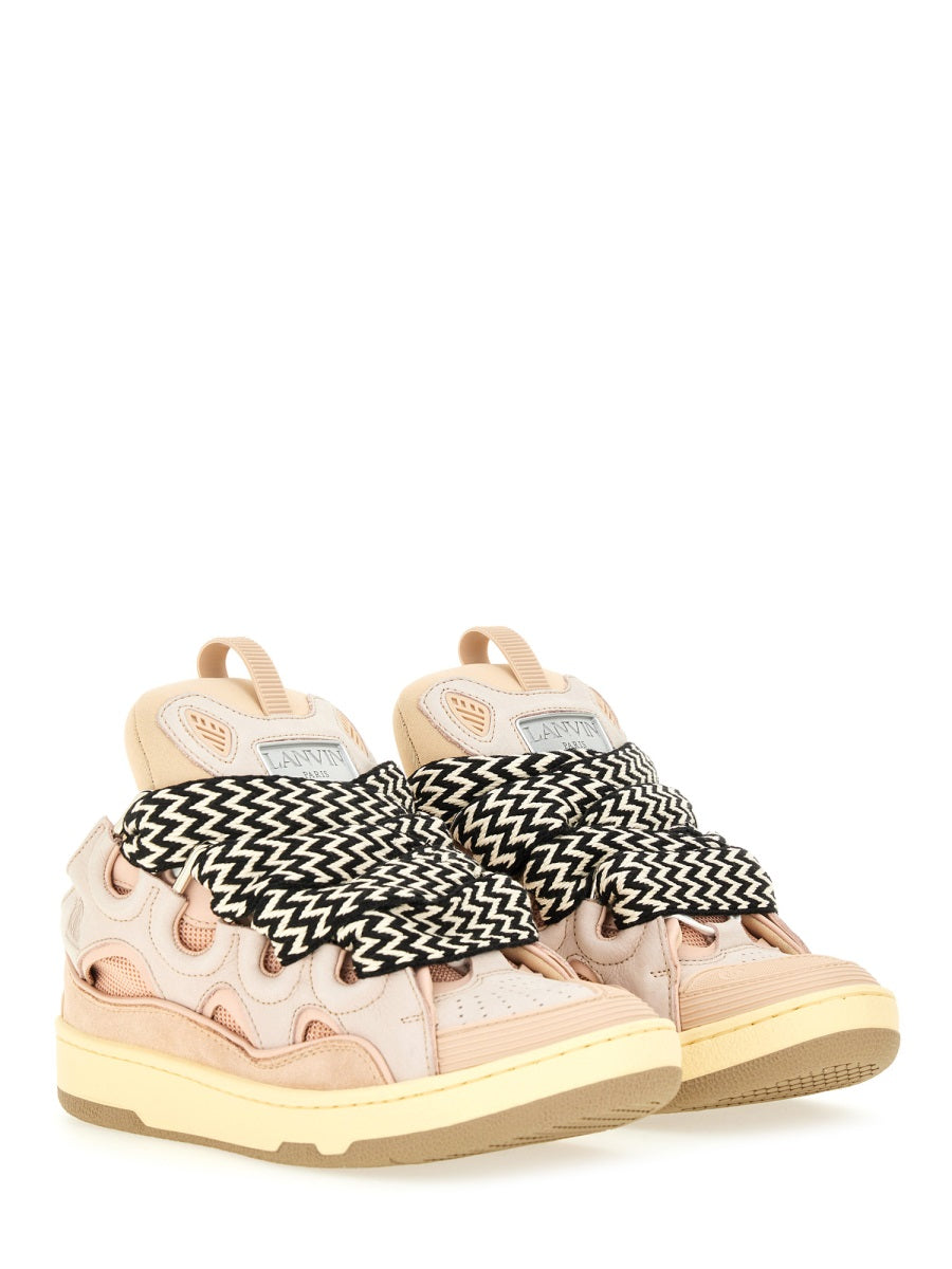 LANVIN Suede Leather Curb Sneakers
