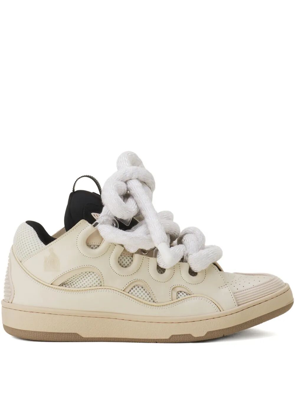 LANVIN Curb Sneaker in Leather with Snake Laces