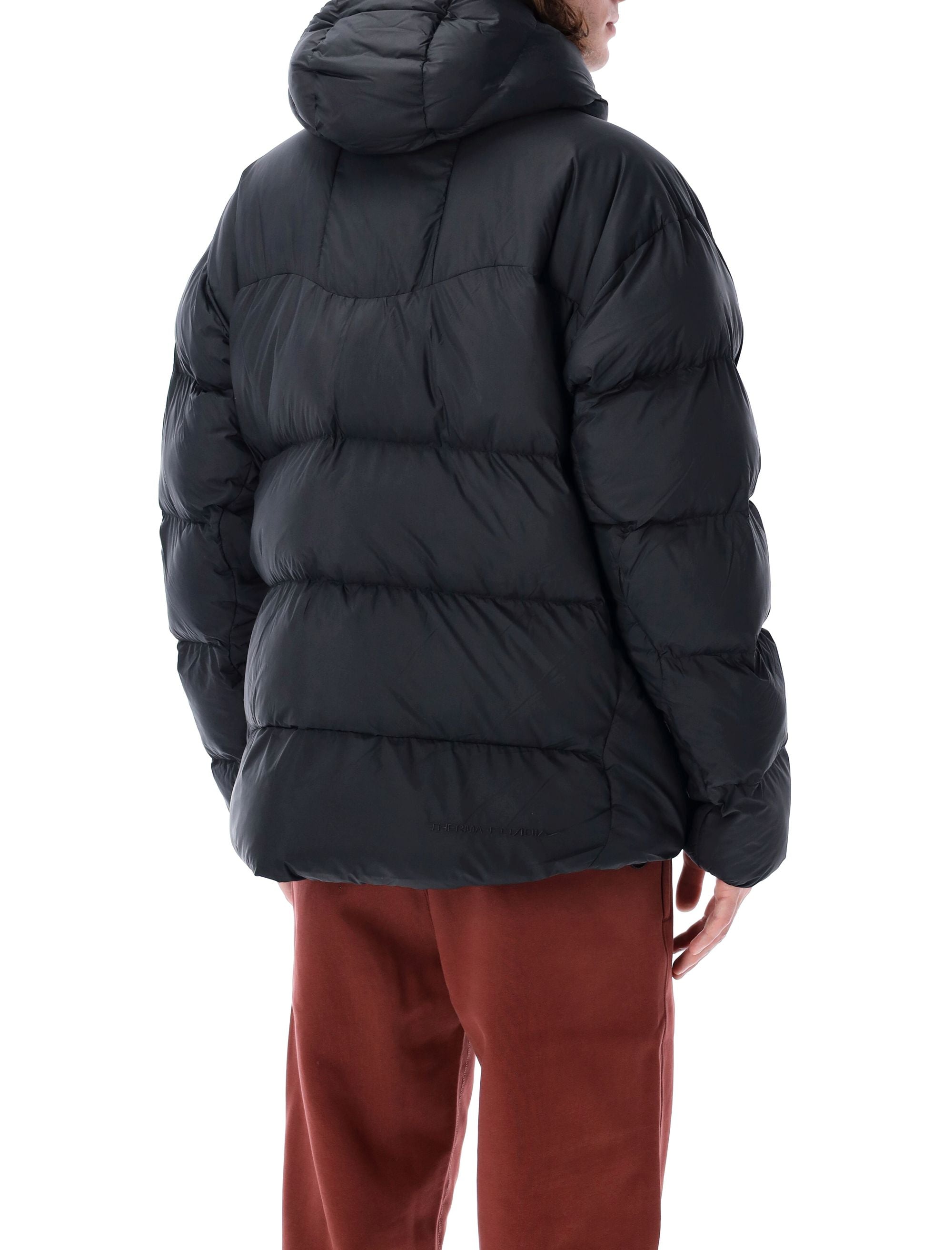 NIKE Men's High Neck Primaloft Puffer Jacket with Fixed Hood - Size L