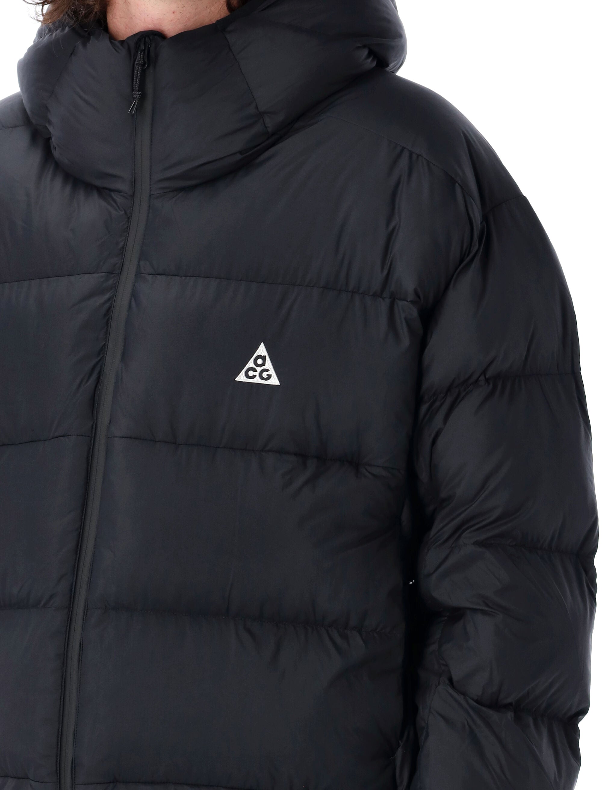 NIKE Men's High Neck Primaloft Puffer Jacket with Fixed Hood - Size L