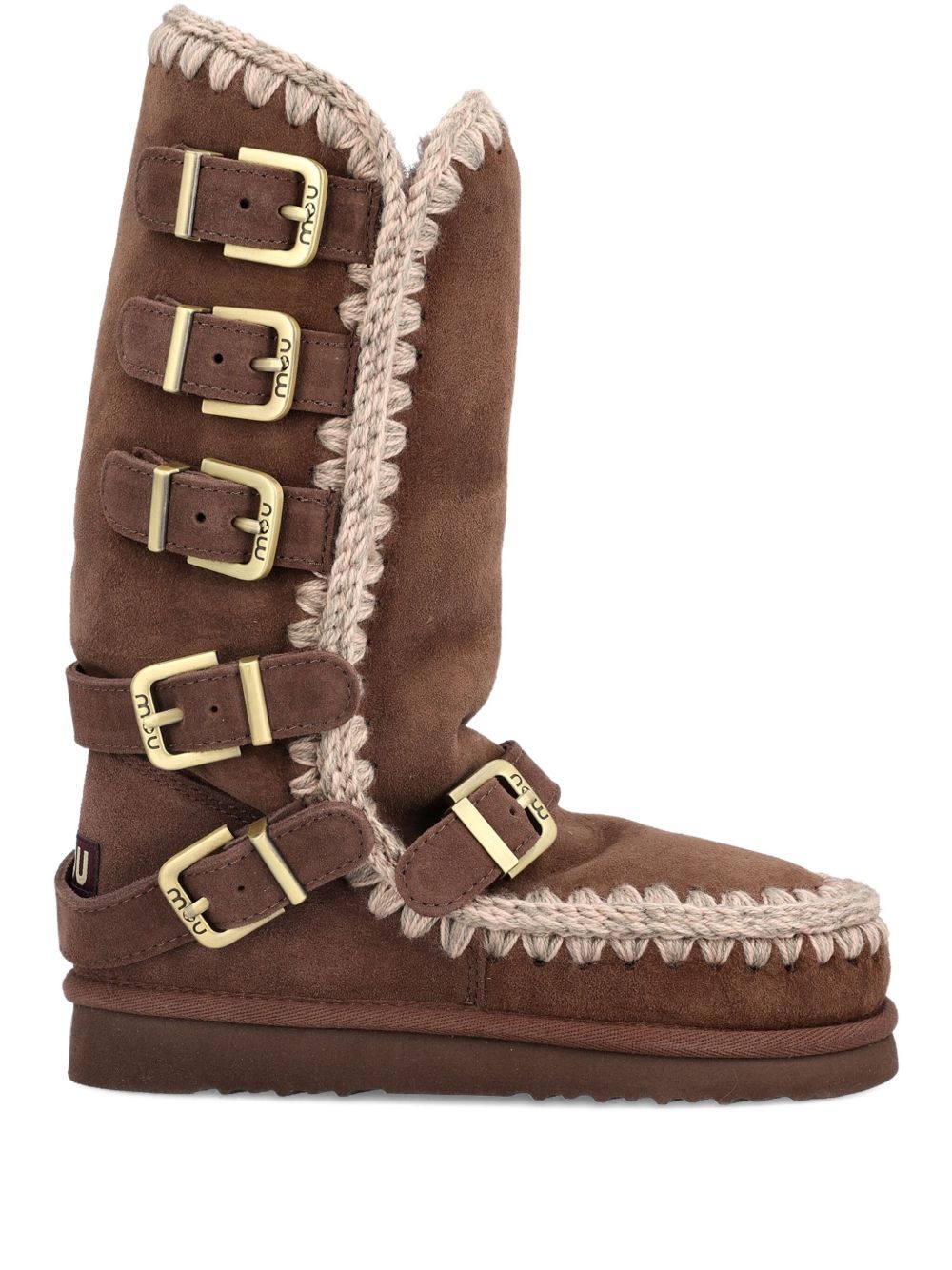 MOU Women's Buckle Straps Suede Boots - FW25